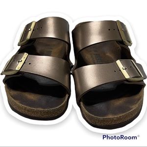 Birkenstock metallic Arizona sandals